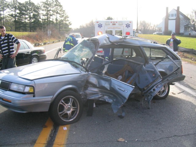 The victim in this vehicle had to be extricated after being involved in a collision at Budds Creek Road and Chaptico Road